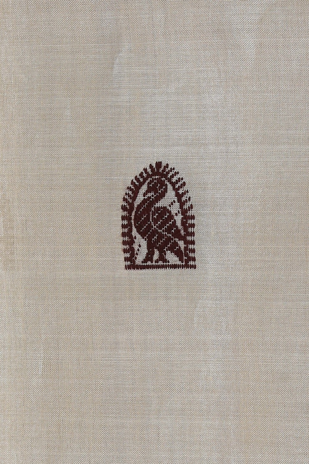 Image of Tussar Silk Off-White Saree